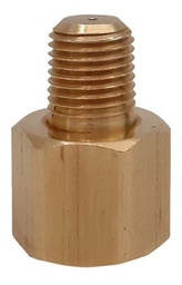 [AMORT14N14] Amortiguador tipo tornillo, permite ajustar el paso del fluido evitando desclibraciones. Conexión de latón 1/4" NPT.