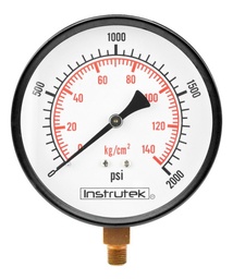 [1001002000] Manómetro 4", estándar, 1/4" NPT, inferior, 2000 psi-kg/cm2