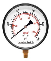 [1001001500] Manómetro 4", estándar, 1/4" NPT, inferior, 1500 psi-kg/cm2