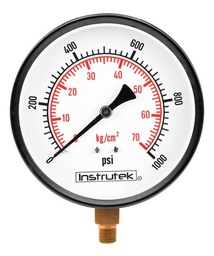 [1001001000] Manómetro 4", estándar, 1/4" NPT, inferior, 1000 psi-kg/cm2