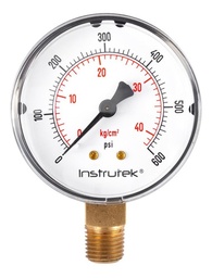 [63100ABS600] Manómetro 2.5", estándar ABS, 1/4" NPT, inferior, 600 psi-kg/cm2
