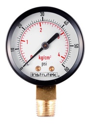 [51100COM60] Manómetro para compresor, inferior, 60 psi